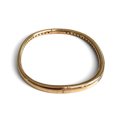 ZYDO Italy "L’Eleganza" 18K Rose Gold Natural Diamond Bangle Bracelet - WeilJewelry