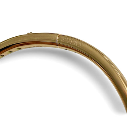 ZYDO Italy "L’Eleganza" 18K Rose Gold Natural Diamond Bangle Bracelet - WeilJewelry