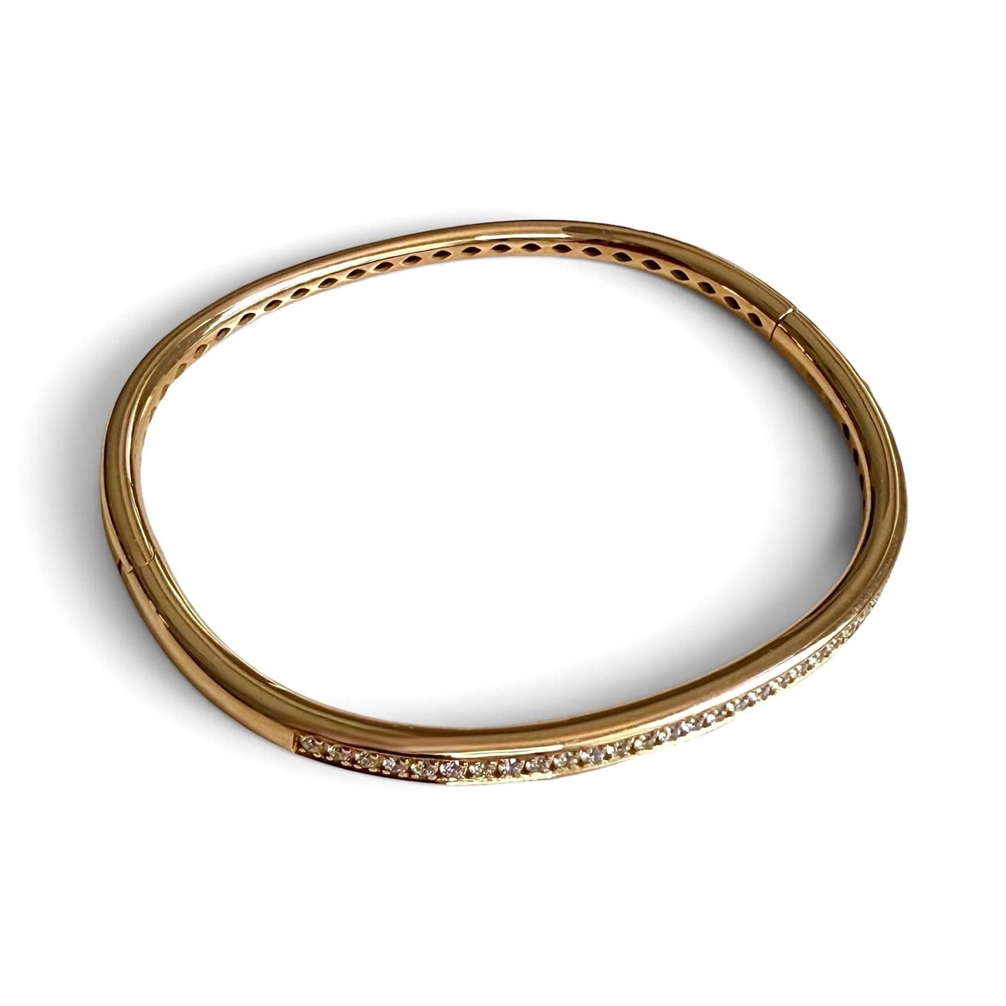 ZYDO Italy "L’Eleganza" 18K Rose Gold Natural Diamond Bangle Bracelet - WeilJewelry