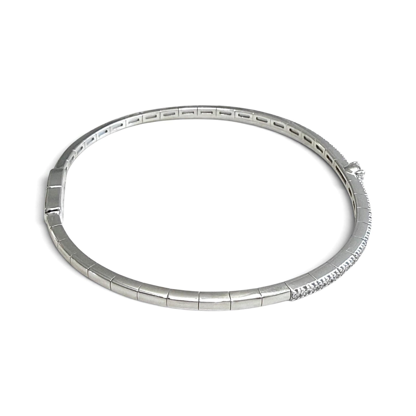 ZYDO Italy "Luce Di Stella" 18K White Gold Natural Diamond Bangle Bracelet - WeilJewelry