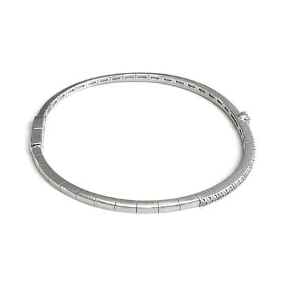 ZYDO Italy "Luce Di Stella" 18K White Gold Natural Diamond Bangle Bracelet - WeilJewelry