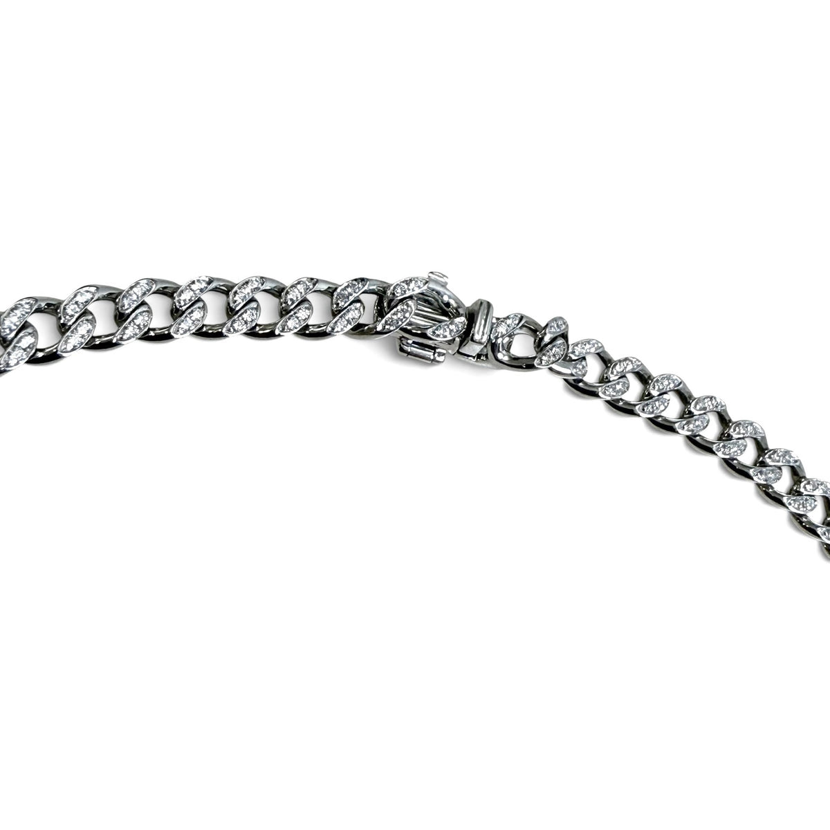 ZYDO Italy "Luminosa" 18K White Gold 1.36 CTW Diamond Curb Chain Necklace - WeilJewelry