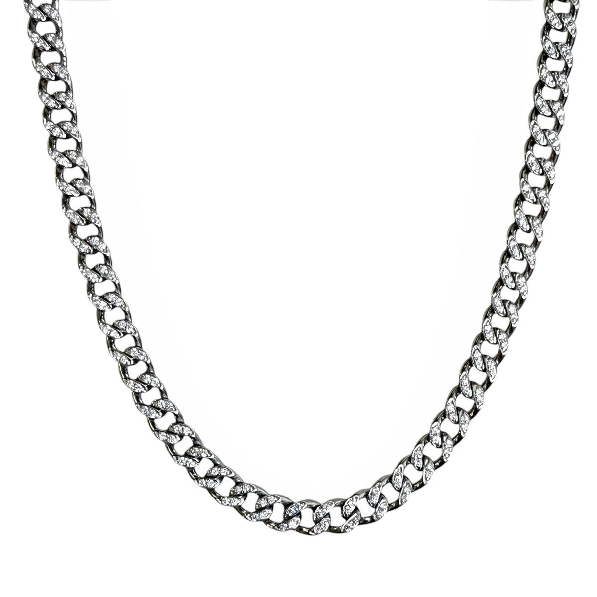 ZYDO Italy "Luminosa" 18K White Gold 1.36 CTW Diamond Curb Chain Necklace - WeilJewelry