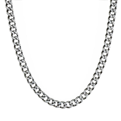 ZYDO Italy "Luminosa" 18K White Gold 1.36 CTW Diamond Curb Chain Necklace - WeilJewelry