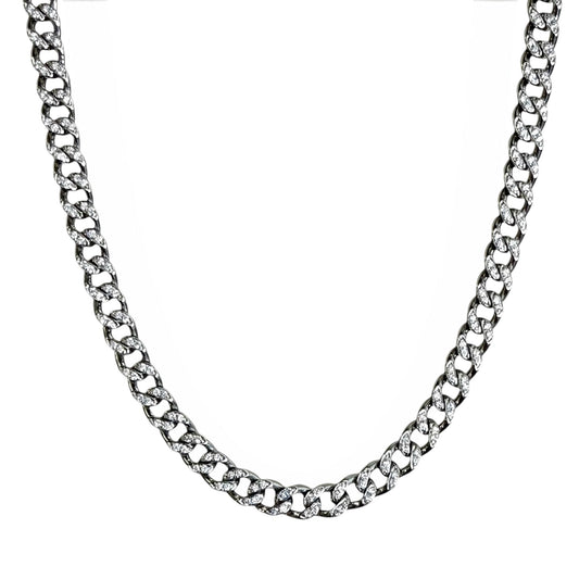 ZYDO Italy "Luminosa" 18K White Gold 1.36 CTW Diamond Curb Chain Necklace - WeilJewelry