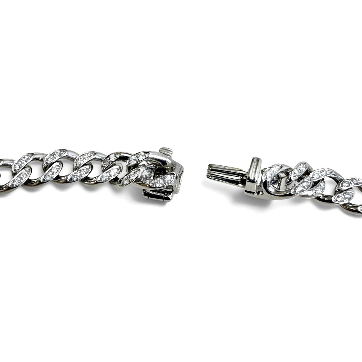 ZYDO Italy "Luminosa" 18K White Gold 1.36 CTW Diamond Curb Chain Necklace - WeilJewelry