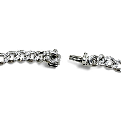 ZYDO Italy "Luminosa" 18K White Gold 1.36 CTW Diamond Curb Chain Necklace - WeilJewelry