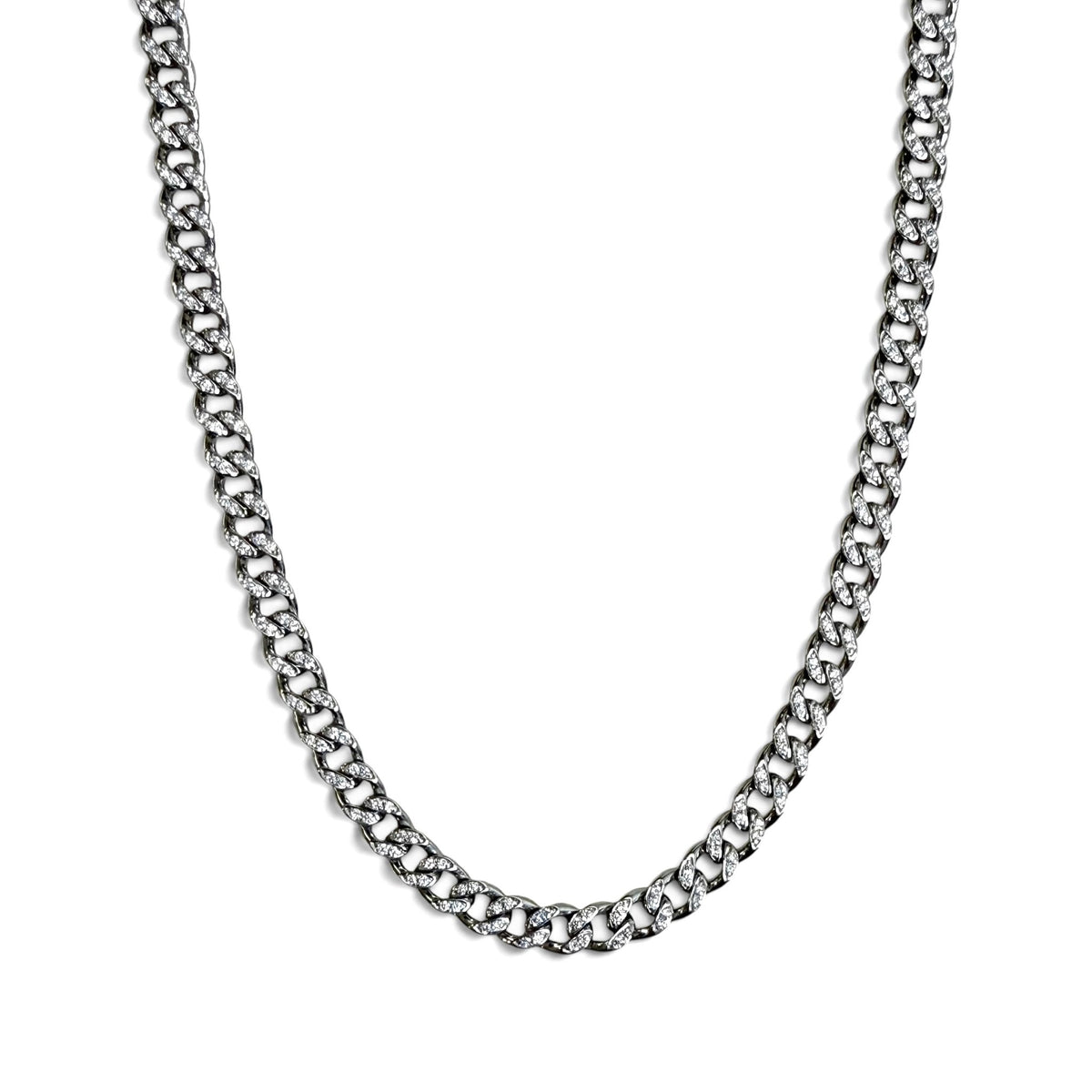 ZYDO Italy "Luminosa" 18K White Gold 1.36 CTW Diamond Curb Chain Necklace - WeilJewelry
