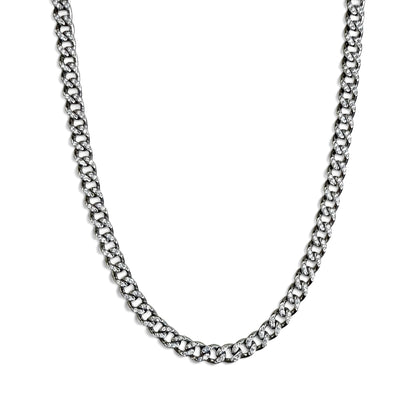 ZYDO Italy "Luminosa" 18K White Gold 1.36 CTW Diamond Curb Chain Necklace - WeilJewelry