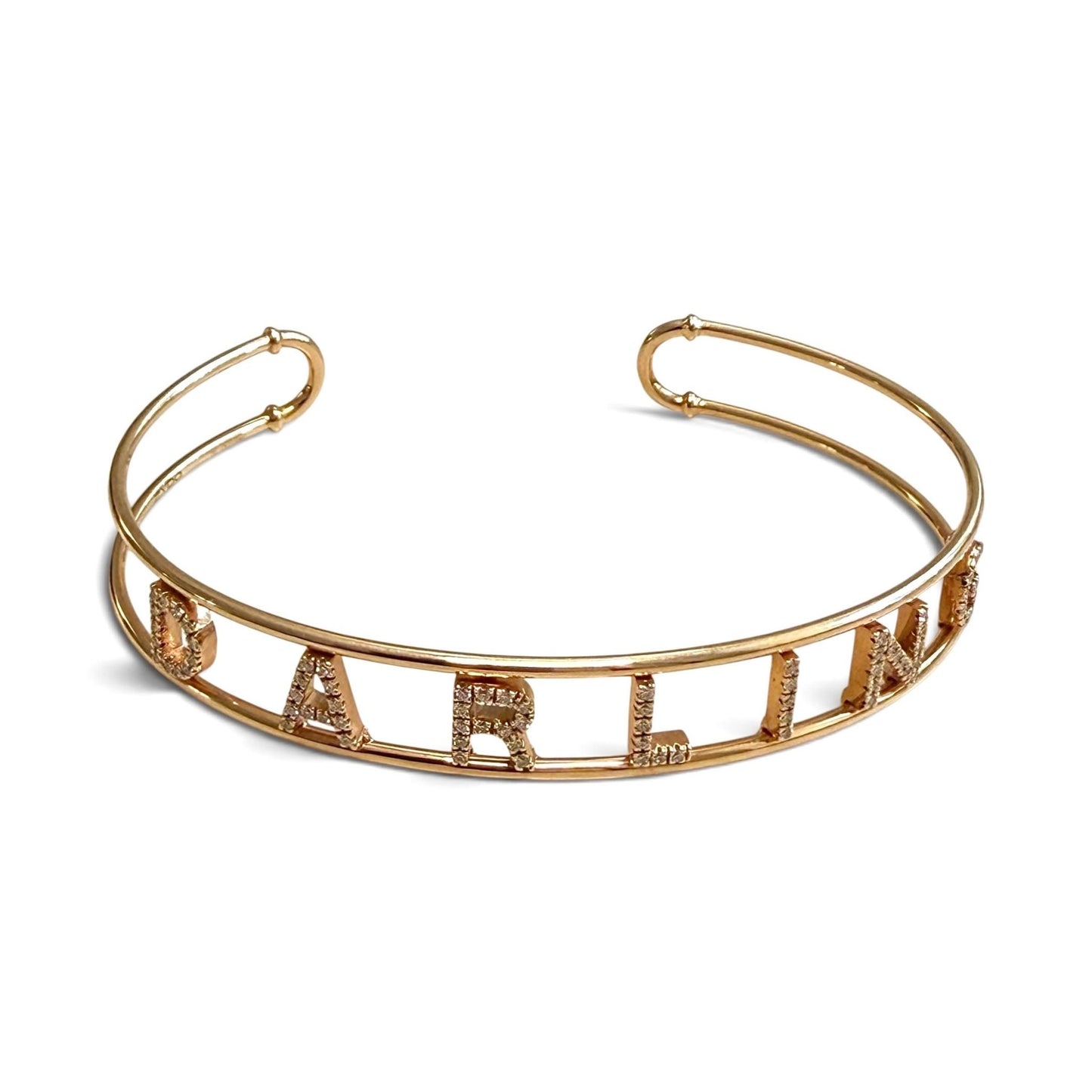 ZYDO Italy “Mia Adorata” 18K Rose Gold DARLING Natural Diamond Cuff Bracelet - WeilJewelry