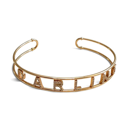ZYDO Italy “Mia Adorata” 18K Rose Gold DARLING Natural Diamond Cuff Bracelet - WeilJewelry