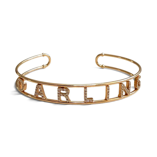 ZYDO Italy “Mia Adorata” 18K Rose Gold DARLING Natural Diamond Cuff Bracelet - WeilJewelry