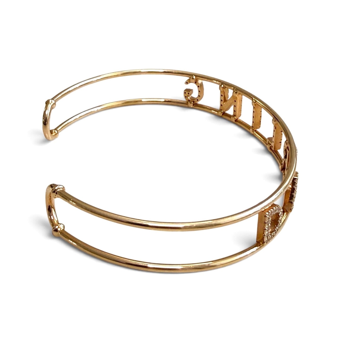 ZYDO Italy “Mia Adorata” 18K Rose Gold DARLING Natural Diamond Cuff Bracelet - WeilJewelry
