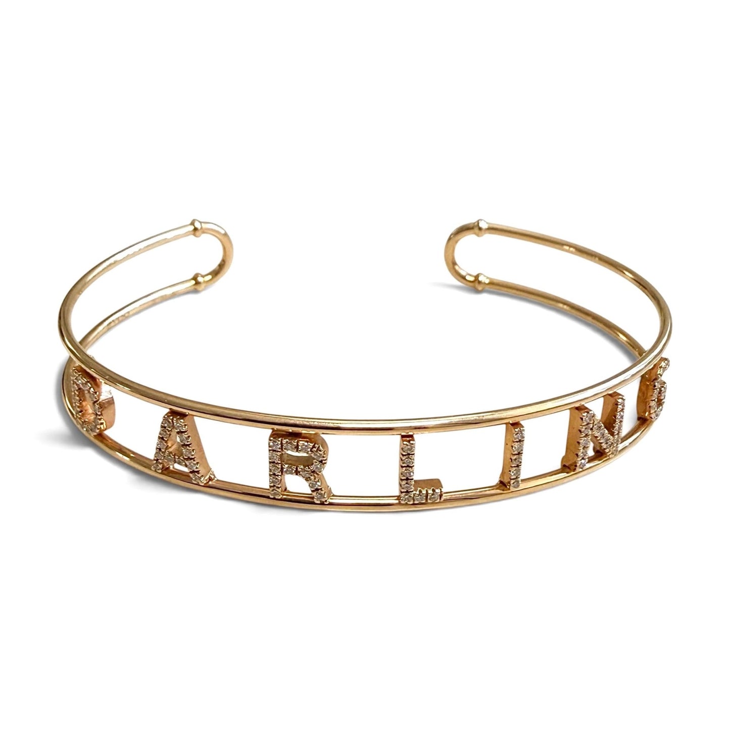 ZYDO Italy “Mia Adorata” 18K Rose Gold DARLING Natural Diamond Cuff Bracelet - WeilJewelry