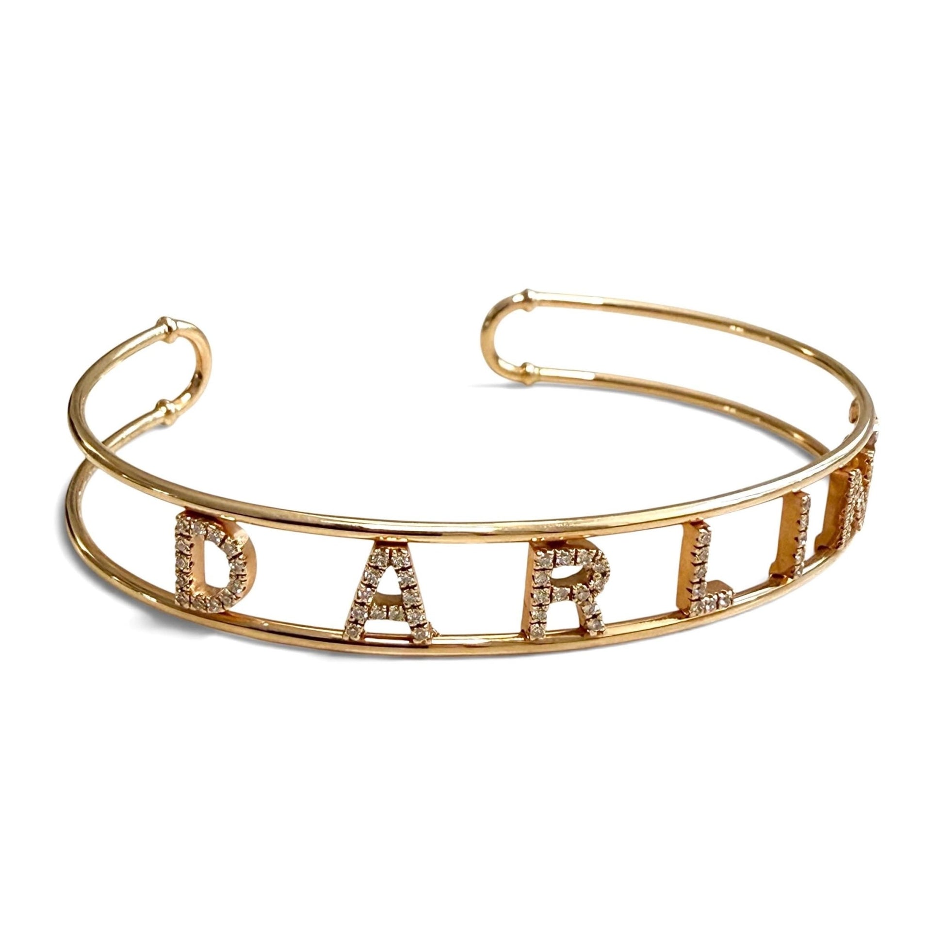 ZYDO Italy “Mia Adorata” 18K Rose Gold DARLING Natural Diamond Cuff Bracelet - WeilJewelry