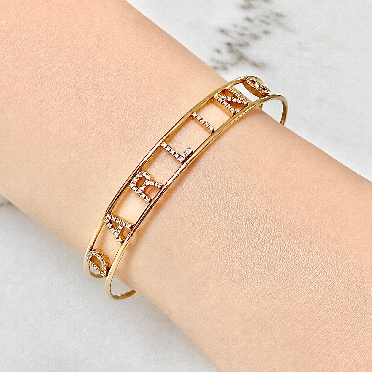 ZYDO Italy “Mia Adorata” 18K Rose Gold DARLING Natural Diamond Cuff Bracelet - WeilJewelry