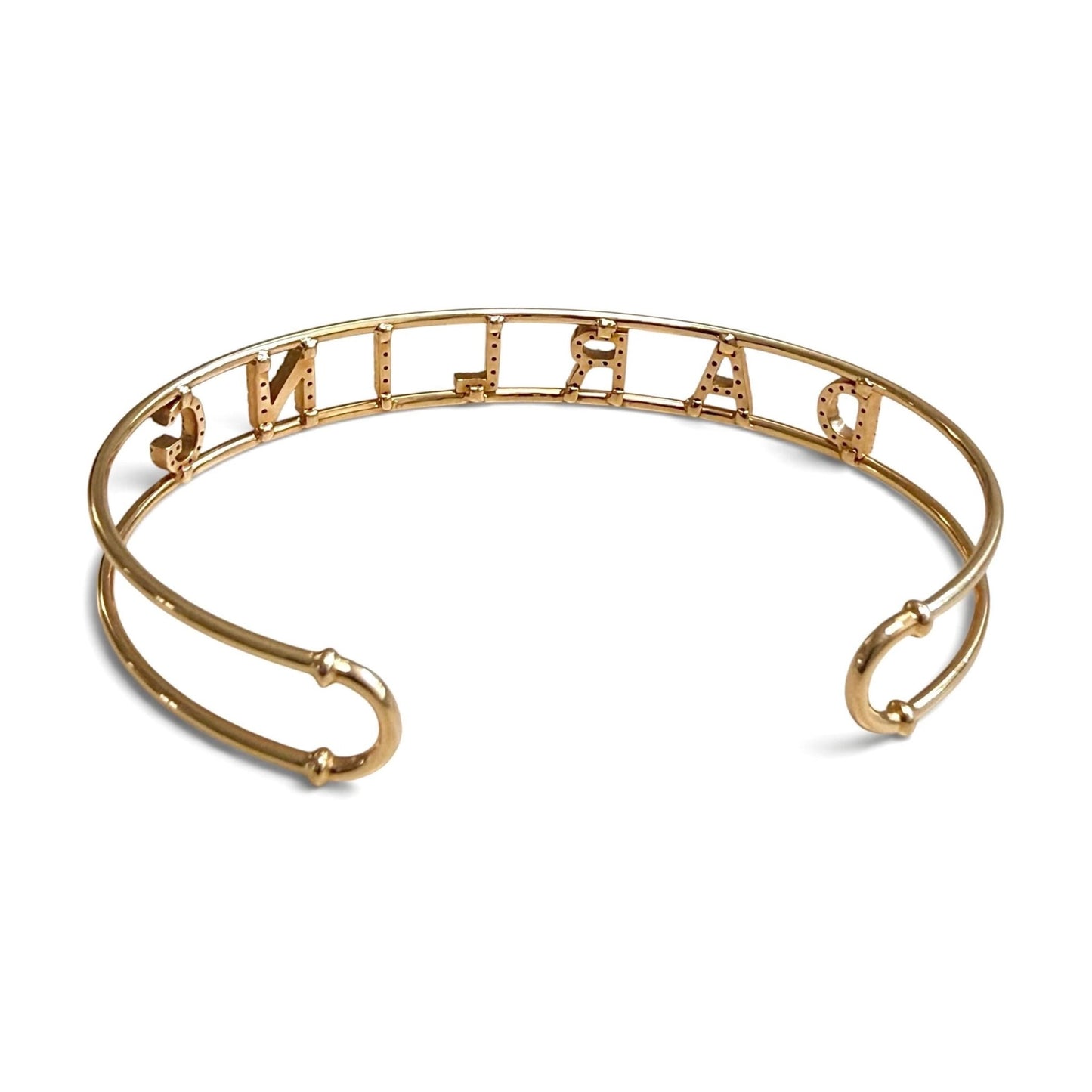 ZYDO Italy “Mia Adorata” 18K Rose Gold DARLING Natural Diamond Cuff Bracelet - WeilJewelry
