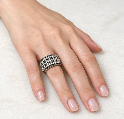 ZYDO Italy "Notte Stellata" Black Rhodium 18K Gold Diamond Eternity Band - WeilJewelry