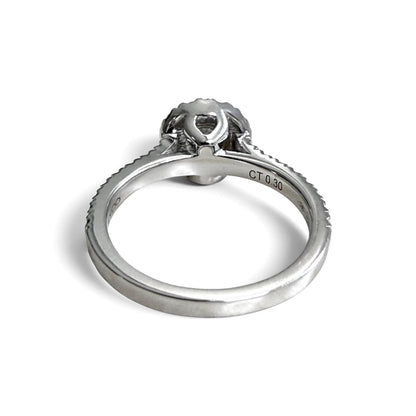 ZYDO Italy "Promessa d’Amore" 18K White Gold 0.94 CTW Diamond Halo Engagement Ring - WeilJewelry