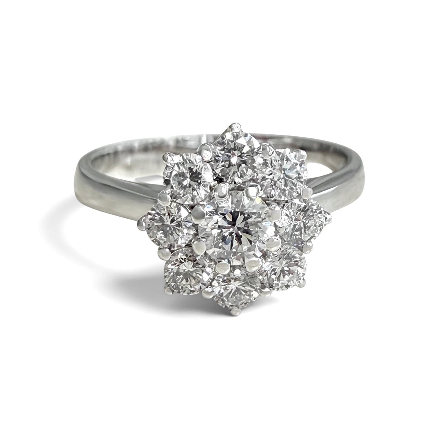 ZYDO Italy "Rosa Radiosa" 18K White Gold 0.82 CTW Natural Diamond Halo Ring - WeilJewelry