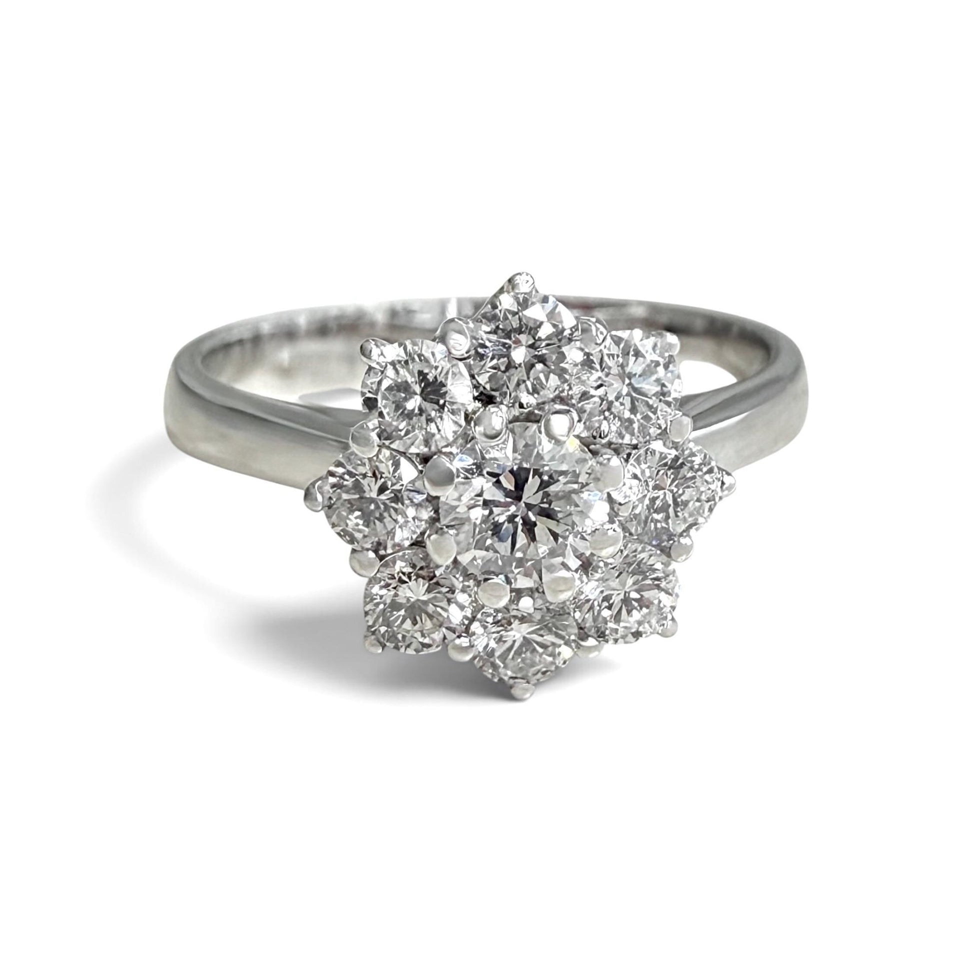 ZYDO Italy "Rosa Radiosa" 18K White Gold 0.82 CTW Natural Diamond Halo Ring - WeilJewelry