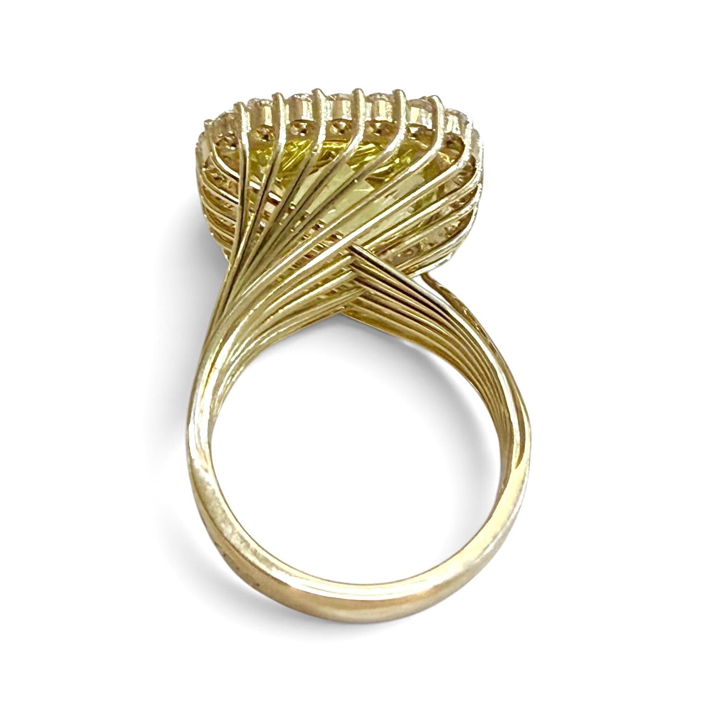 ZYDO Italy "Sole Mio" 18K Yellow Gold 10.92 CT Lemon Quartz & Diamond Halo Ring - WeilJewelry
