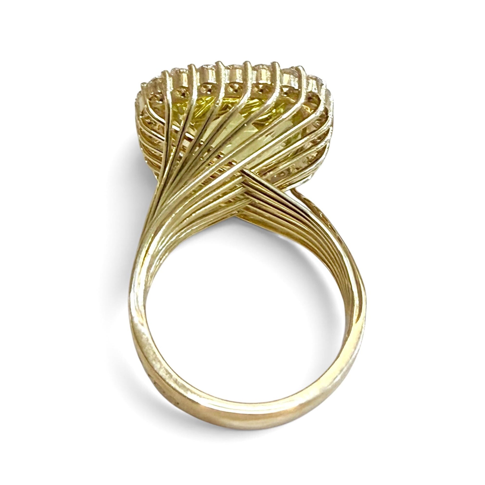 ZYDO Italy "Sole Mio" 18K Yellow Gold 10.92 CT Lemon Quartz & Diamond Halo Ring - WeilJewelry