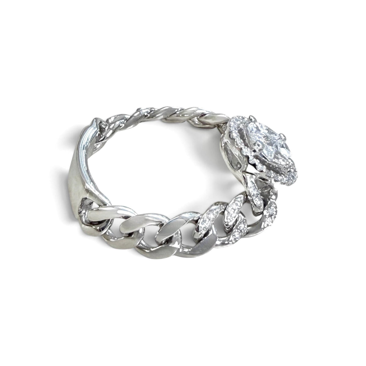ZYDO Italy “Ti Amo” 18K White Gold Natural Diamond Illusion-Set Cluster Halo Ring - WeilJewelry