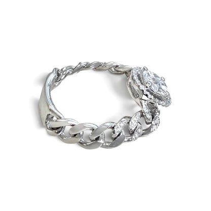 ZYDO Italy “Ti Amo” 18K White Gold Natural Diamond Illusion-Set Cluster Halo Ring - WeilJewelry
