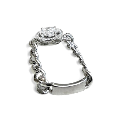 ZYDO Italy “Ti Amo” 18K White Gold Natural Diamond Illusion-Set Cluster Halo Ring - WeilJewelry