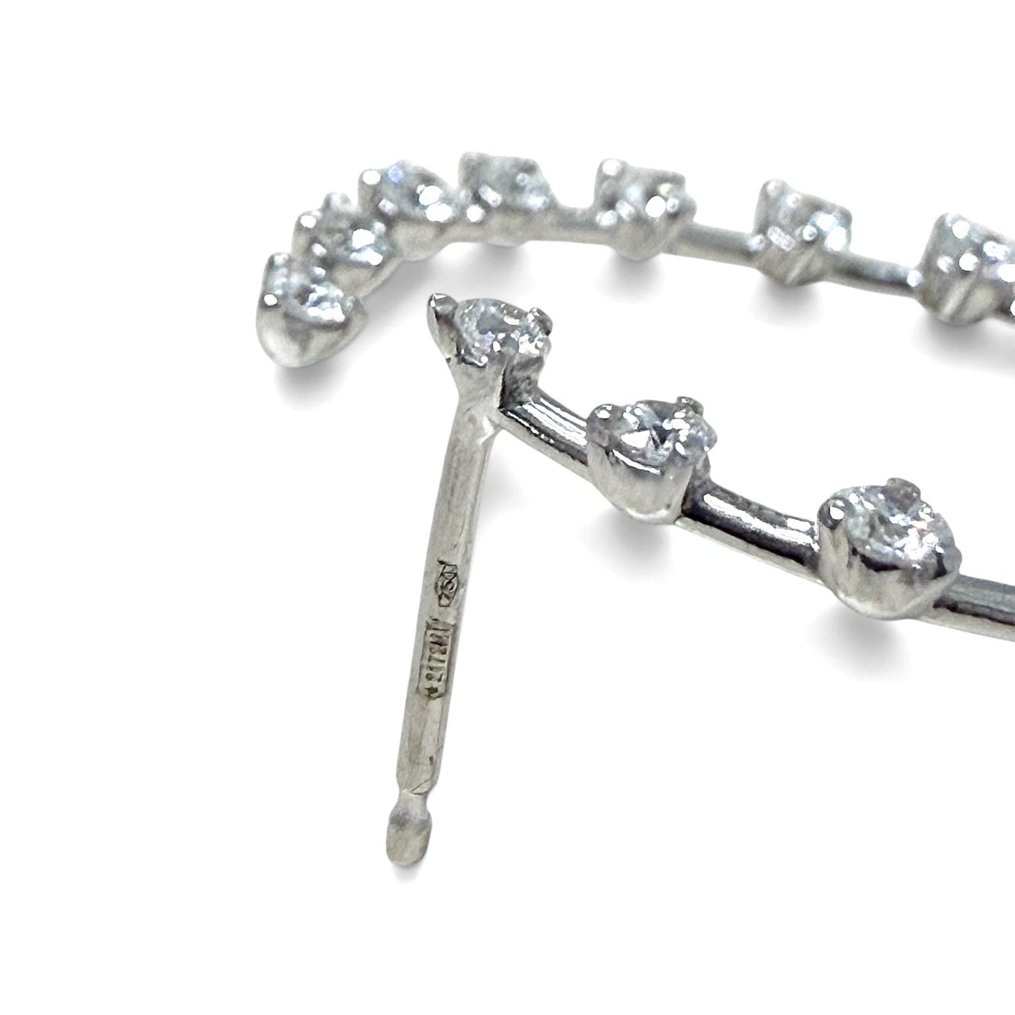 ZYDO Italy «Tutto Torna» 18K White Gold 2.02 CT Diamond Front-Facing Hoop Earrings - WeilJewelry