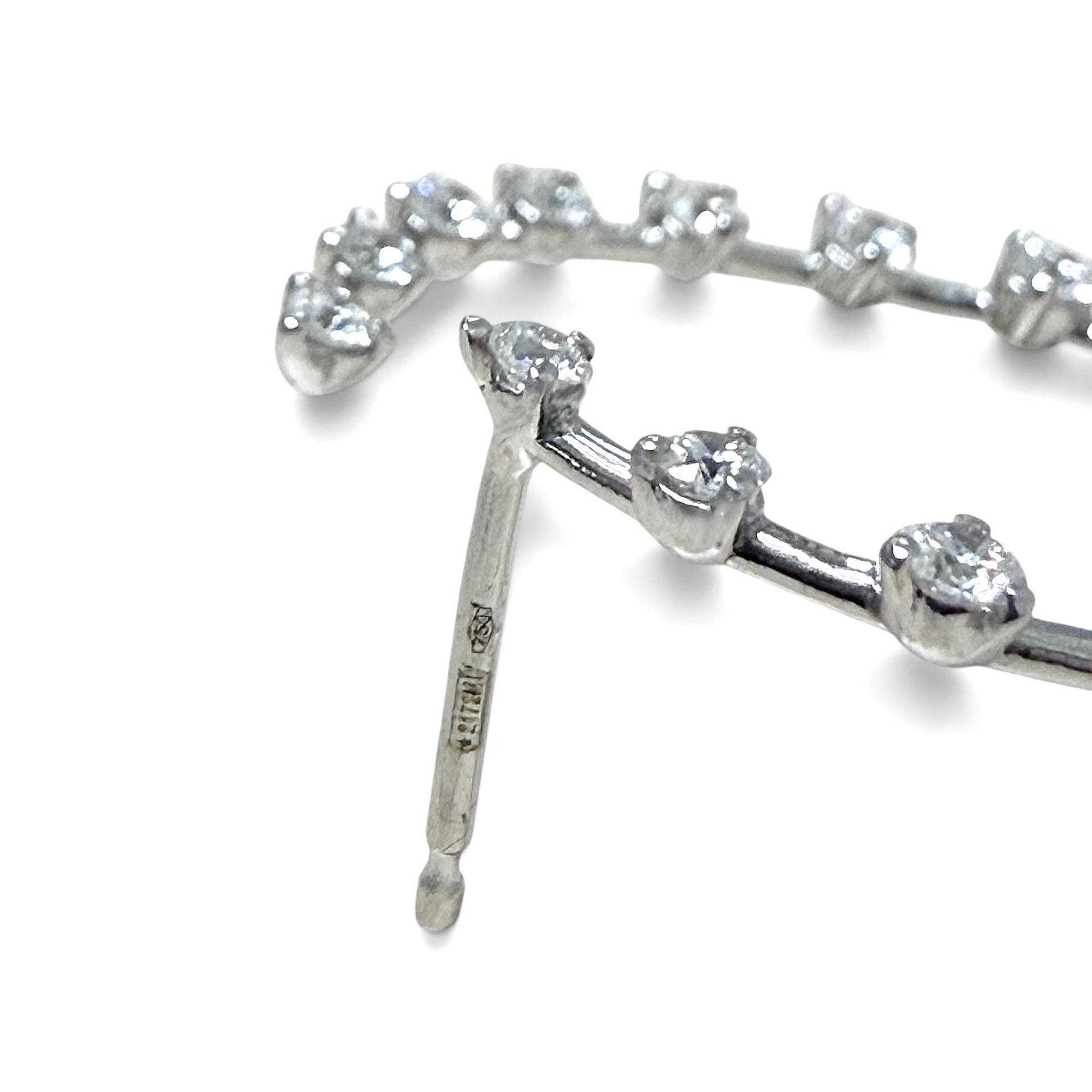 ZYDO Italy «Tutto Torna» 18K White Gold 2.02 CT Diamond Front-Facing Hoop Earrings - WeilJewelry