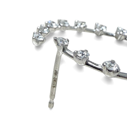ZYDO Italy «Tutto Torna» 18K White Gold 2.02 CT Diamond Front-Facing Hoop Earrings - WeilJewelry