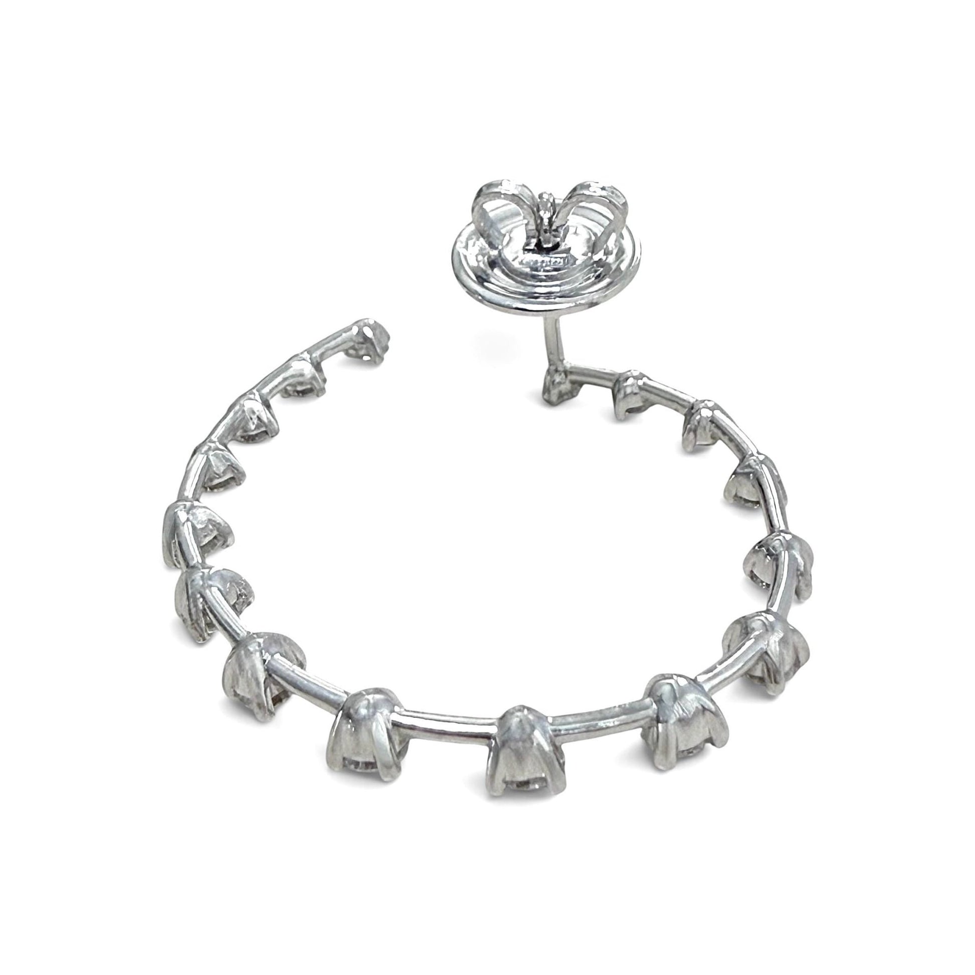 ZYDO Italy «Tutto Torna» 18K White Gold 2.02 CT Diamond Front-Facing Hoop Earrings - WeilJewelry