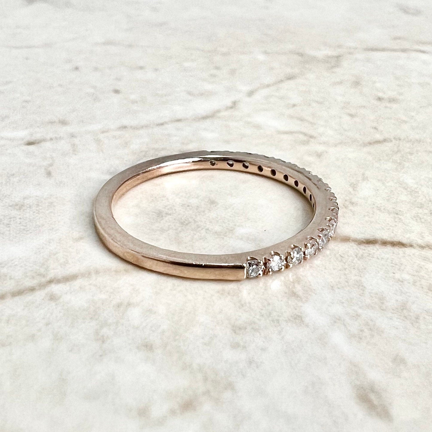 10 Karat Rose Gold Prong - Set 0.30 Carat Diamond Half Eternity Band Ring - WeilJewelry