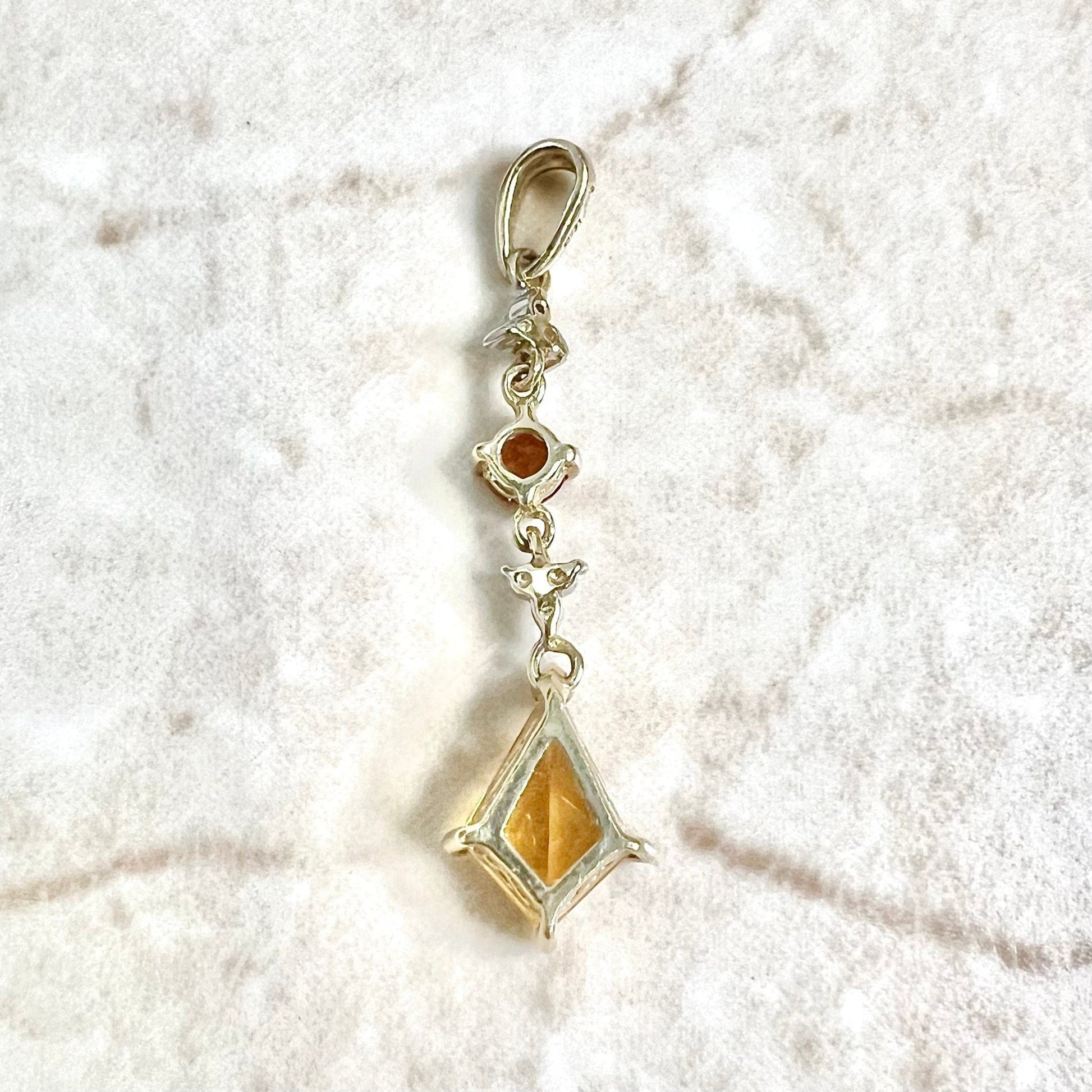 10 Karat Two-Tone Gold Diamond & Citrine Pendant - WeilJewelry