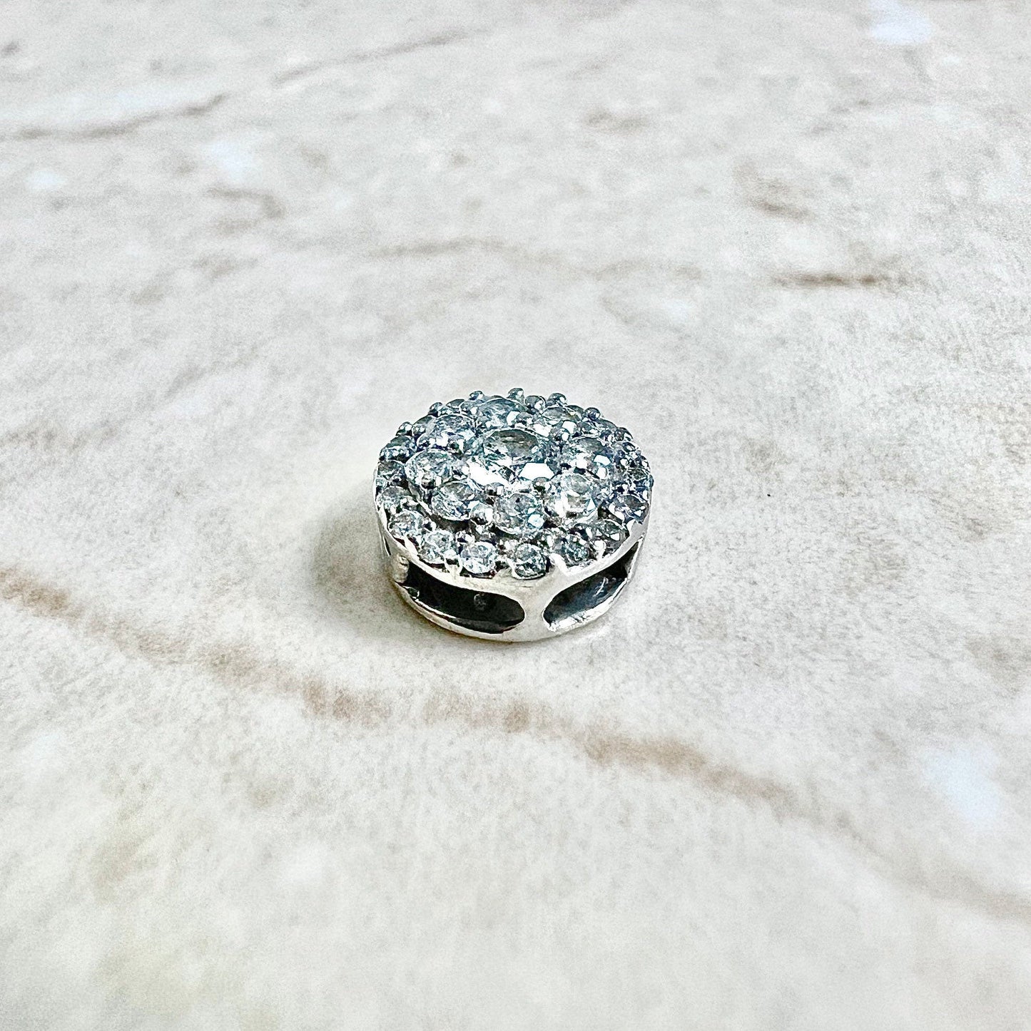 10K Diamond Halo Pendant Necklace - 10 Karat White Gold Diamond Pendant - Diamond Slide Pendant - Diamond Necklace - Best Gifts For Her