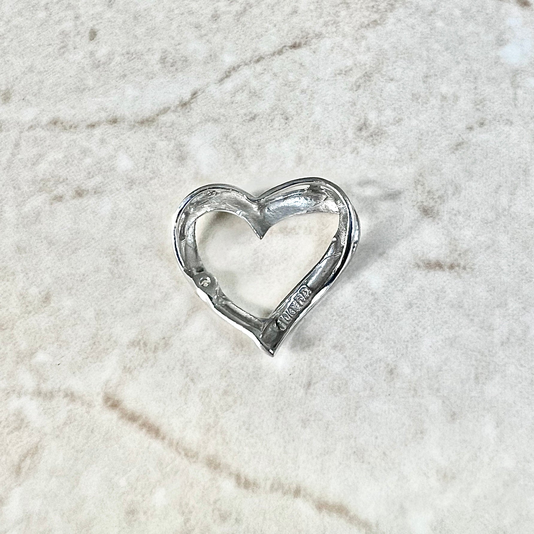 10 Karat White Gold Diamond Heart Pendant - WeilJewelry