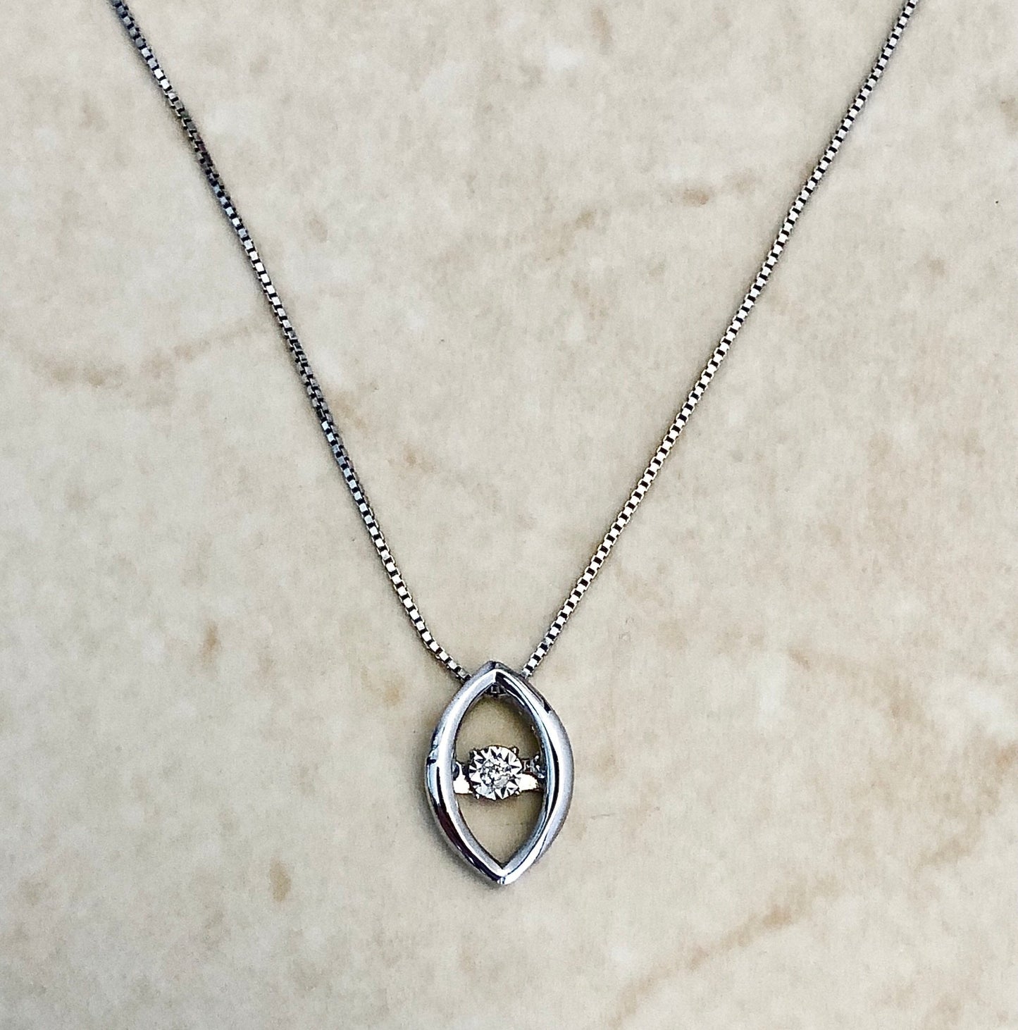 10 Karat White Gold Diamond Pendant Necklace - WeilJewelry