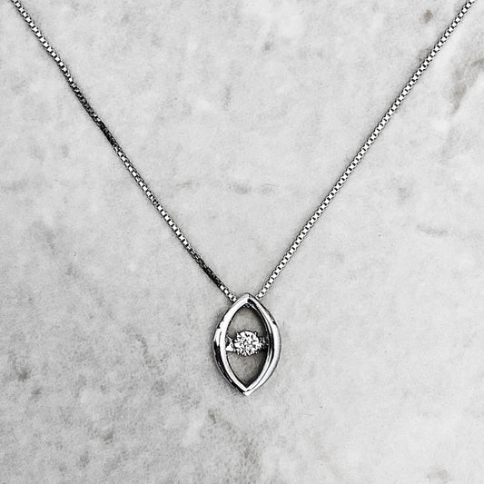 10 Karat White Gold Diamond Pendant Necklace - WeilJewelry