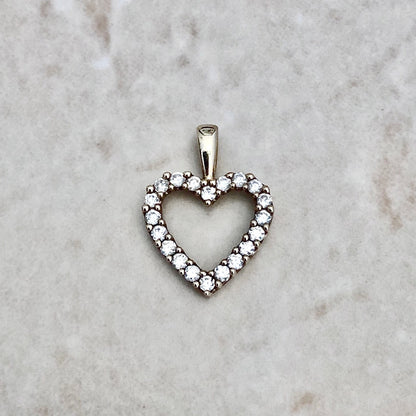 10K Diamond Heart Pendant Necklace - Yellow Gold Diamond Pendant - Heart Necklace - Valentine’s Day Gift - Birthday Gift - Best Gift For Her