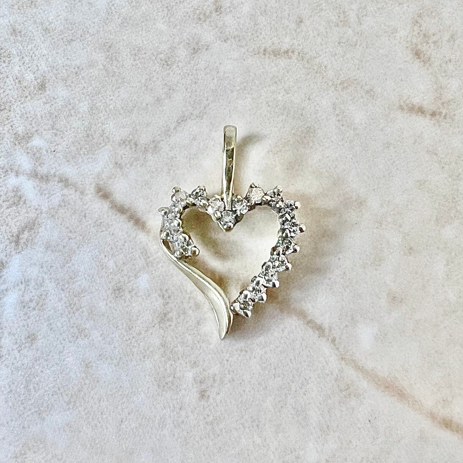 Diamond Heart selling Pendant 10K Gold