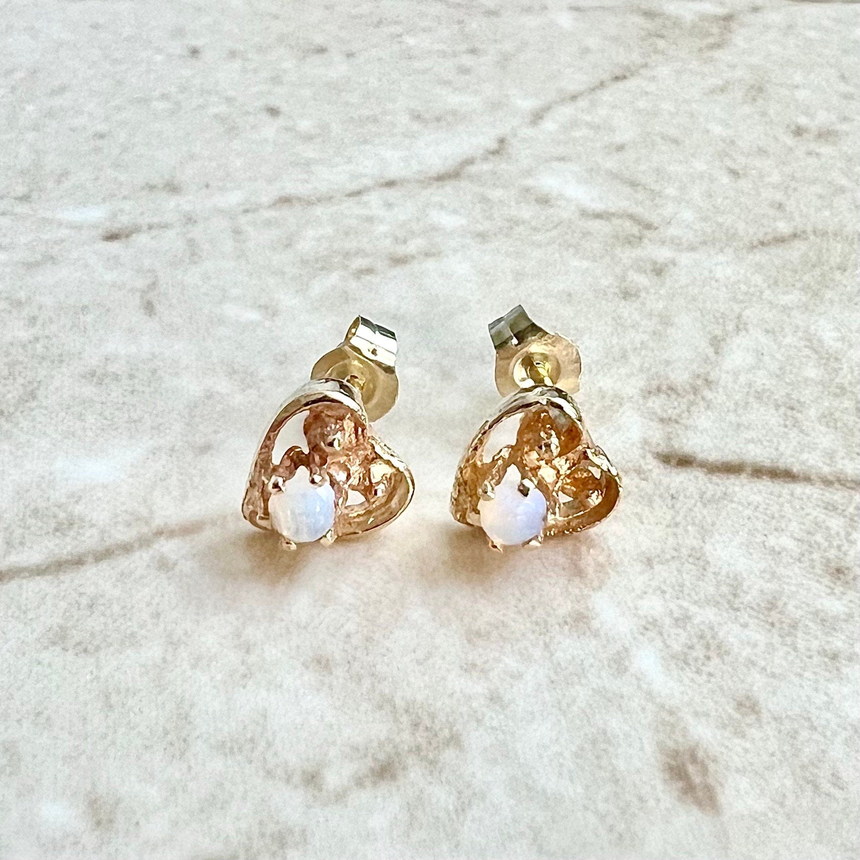 Mini Round Opal Stud Earrings - KAMARIA