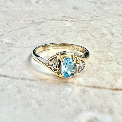 10 Karat Yellow Gold Swiss Blue Topaz Ring - WeilJewelry