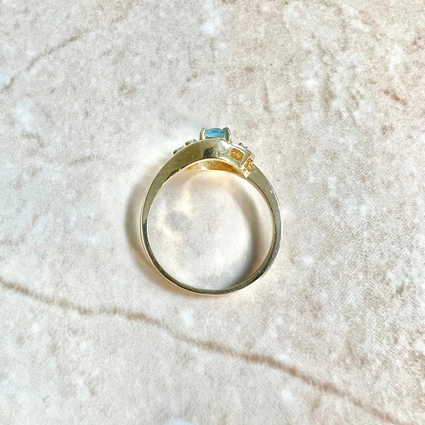 10 Karat Yellow Gold Swiss Blue Topaz Ring - WeilJewelry