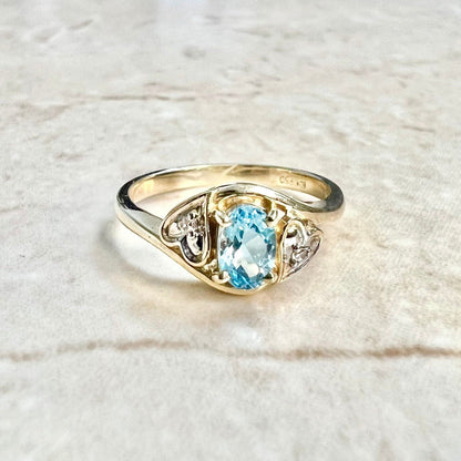 10 Karat Yellow Gold Swiss Blue Topaz Ring - WeilJewelry