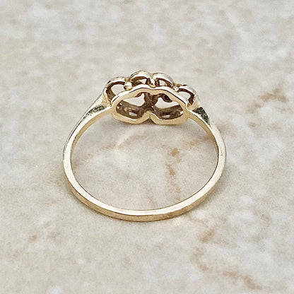 10K Toi & Moi Heart Diamond Ring - Yellow Gold Bypass Ring - Promise Ring - Anniversary Ring - Birthday Gift - Valentine’s Day Gifts For Her
