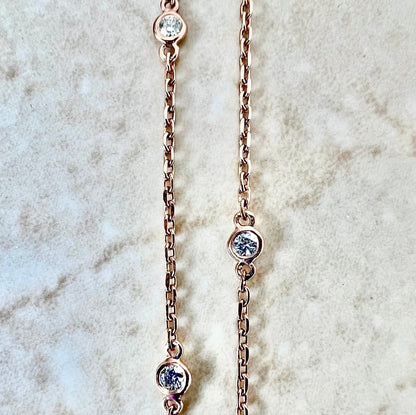 14 Karat Rose Gold 0.12 Carat Diamond By The Yard Bracelet - WeilJewelry