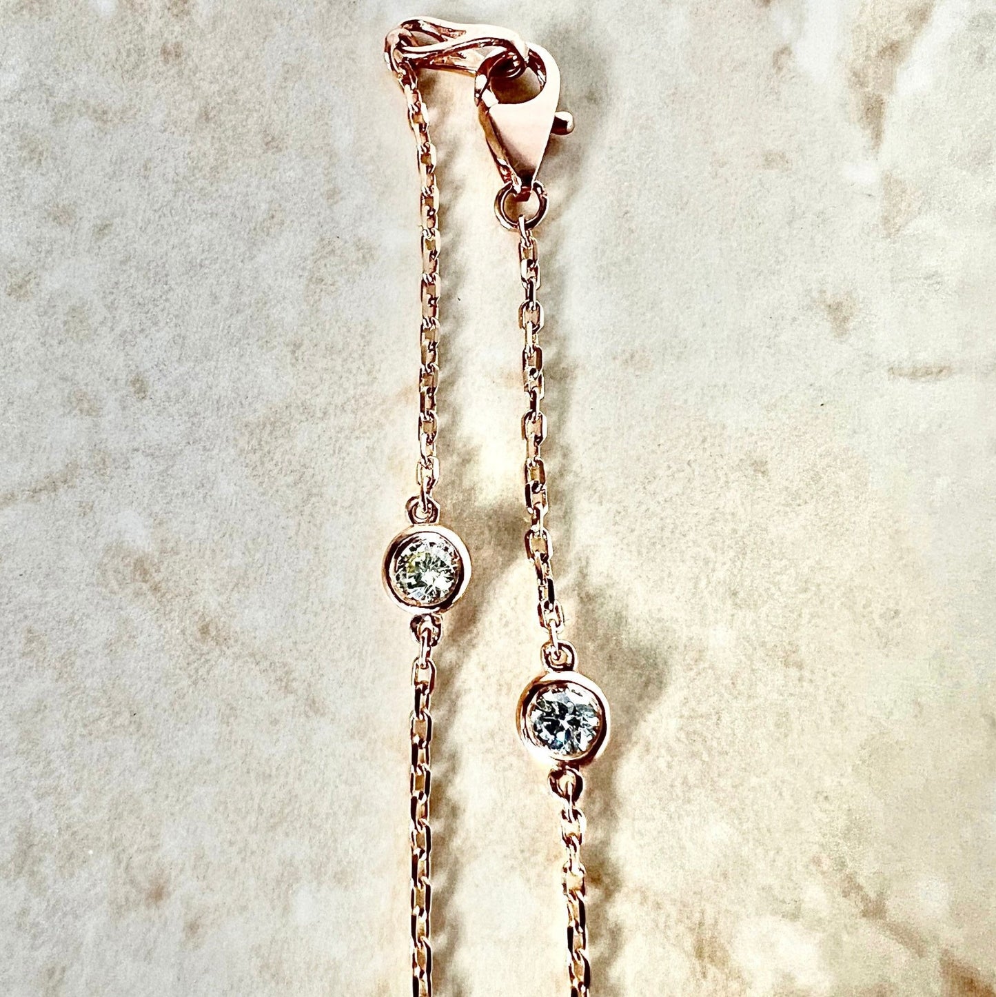 14 Karat Rose Gold 0.50 Carat Diamond By The Yard Bracelet - WeilJewelry