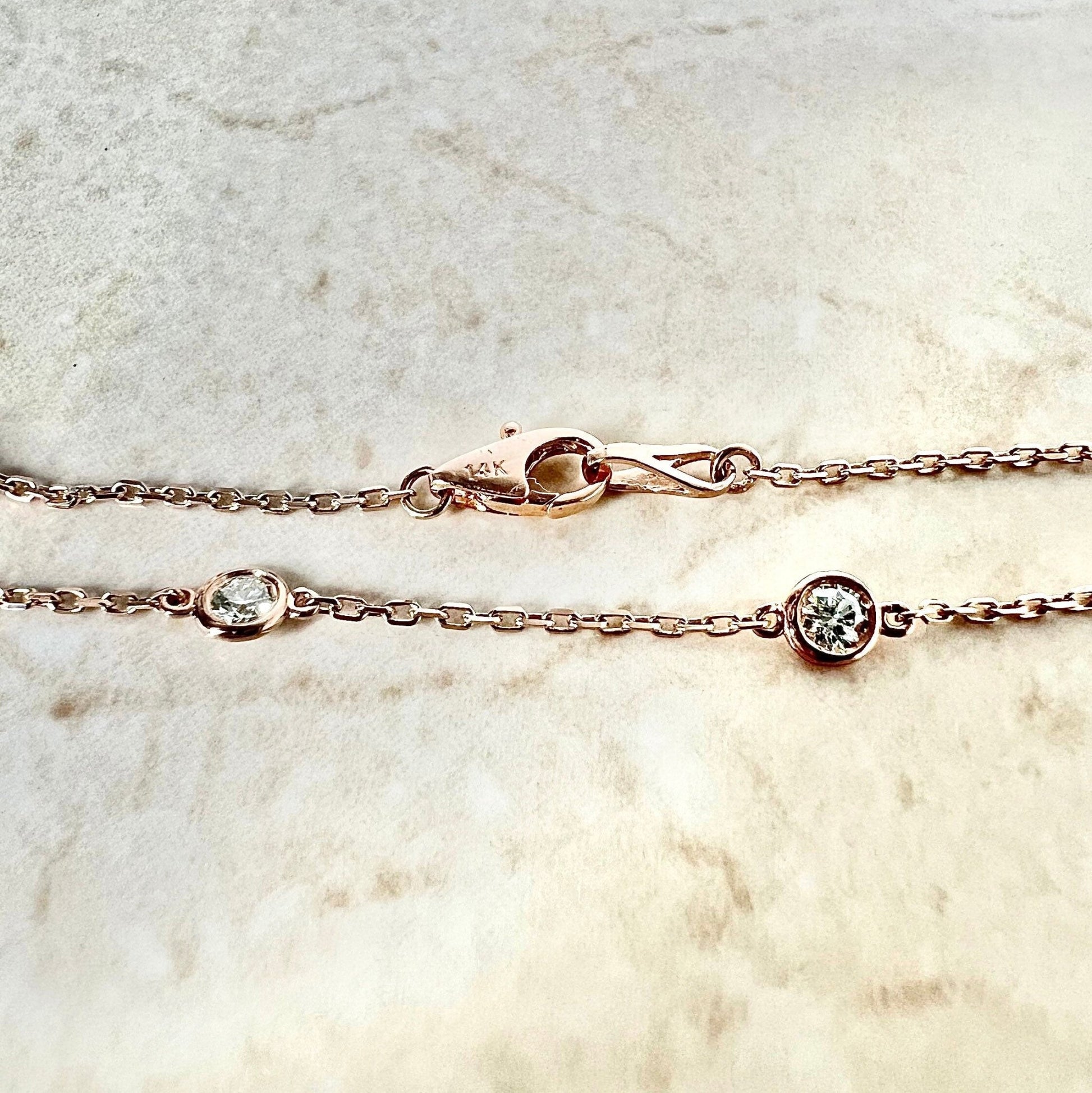 14 Karat Rose Gold 0.50 Carat Diamond By The Yard Bracelet - WeilJewelry